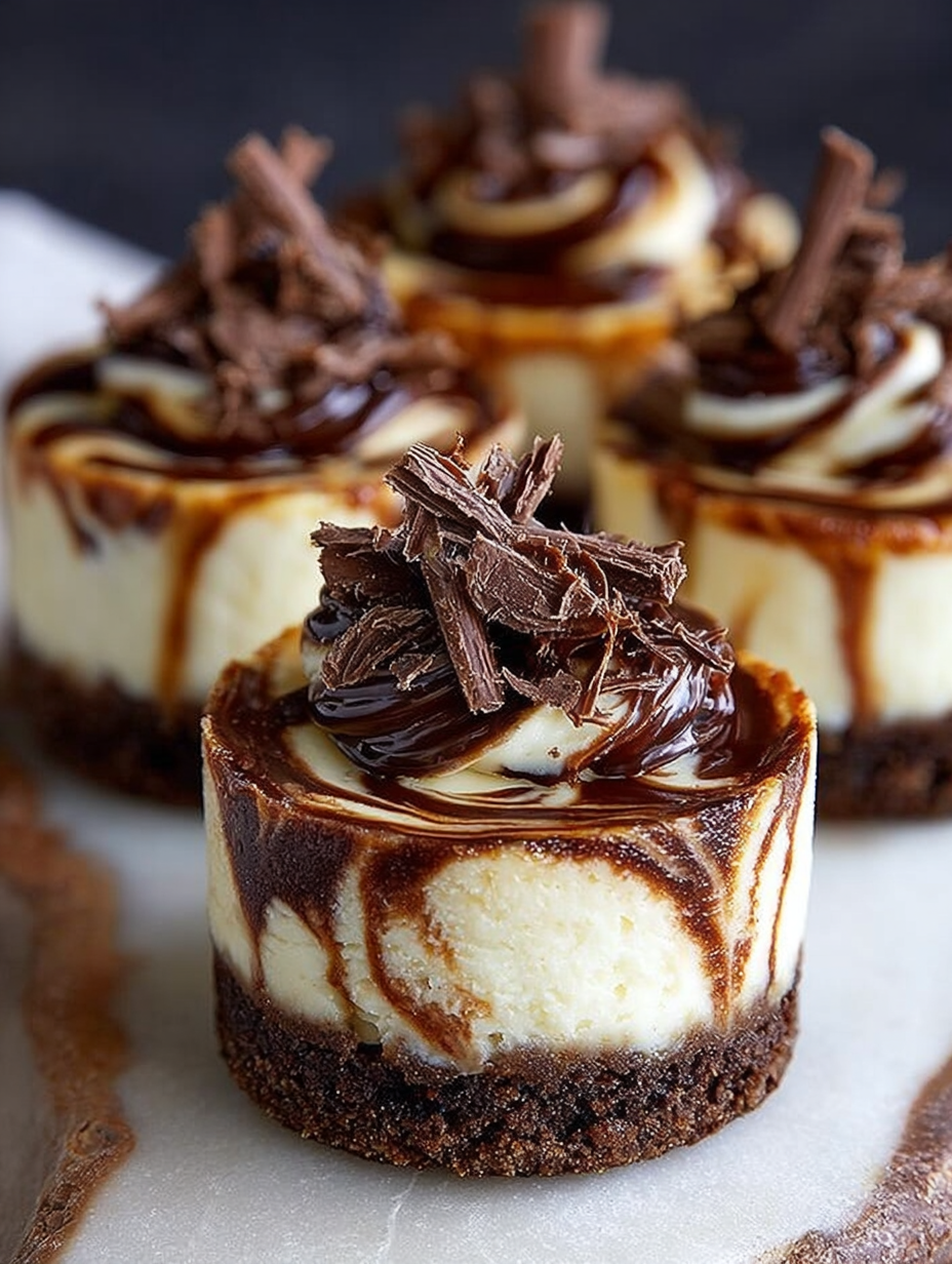 Chocolate and caramel drizzled desserts.