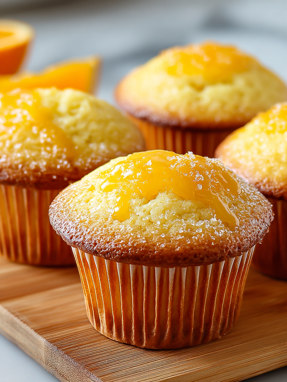 A muffin with a citrus burst of orange.