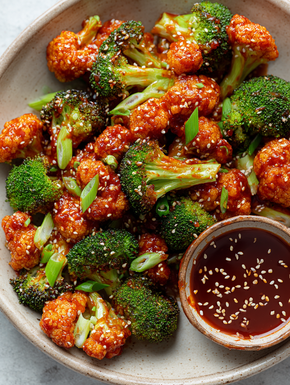 A bowl of broccoli with a sauce.