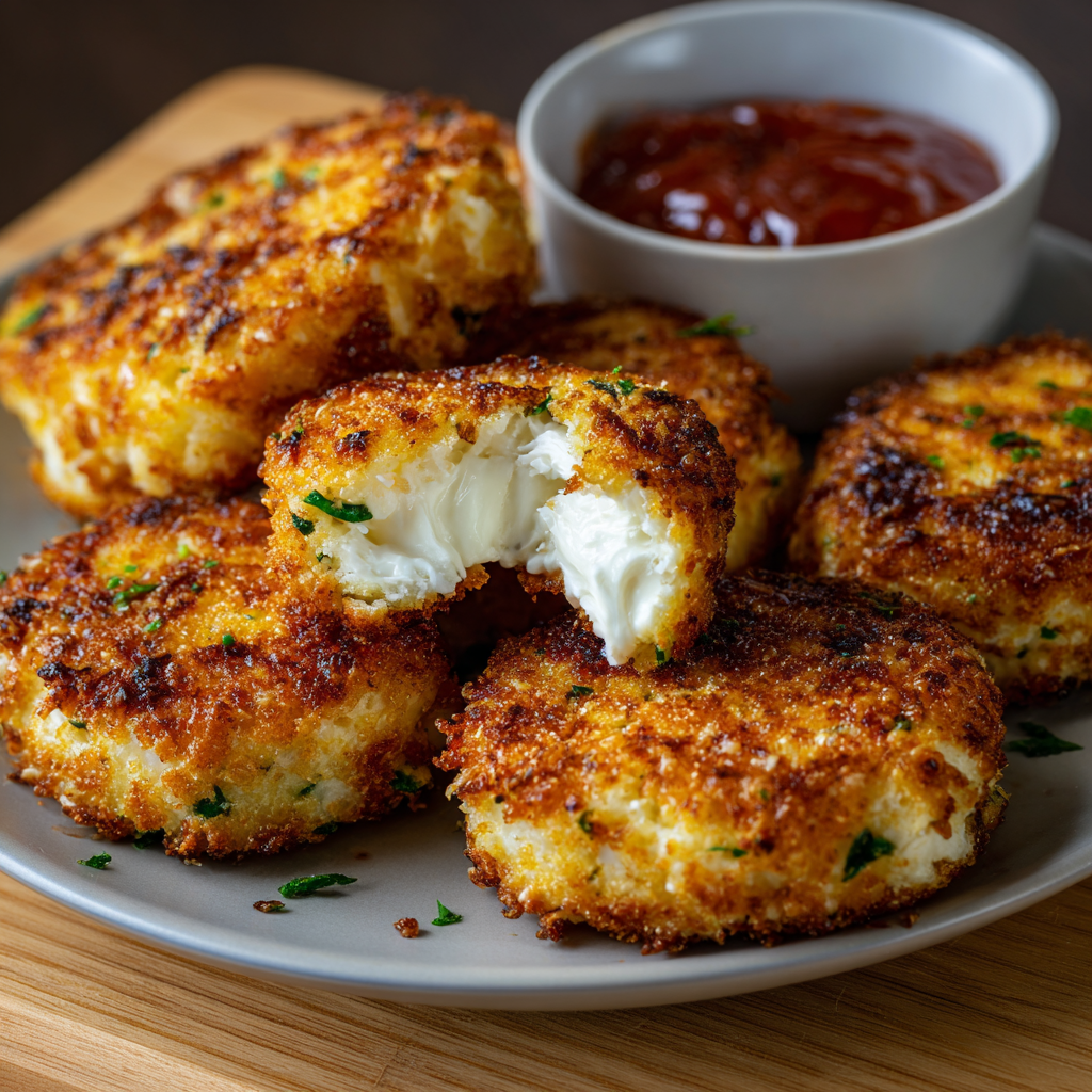 A plate of crispy cottage cheese delights.
