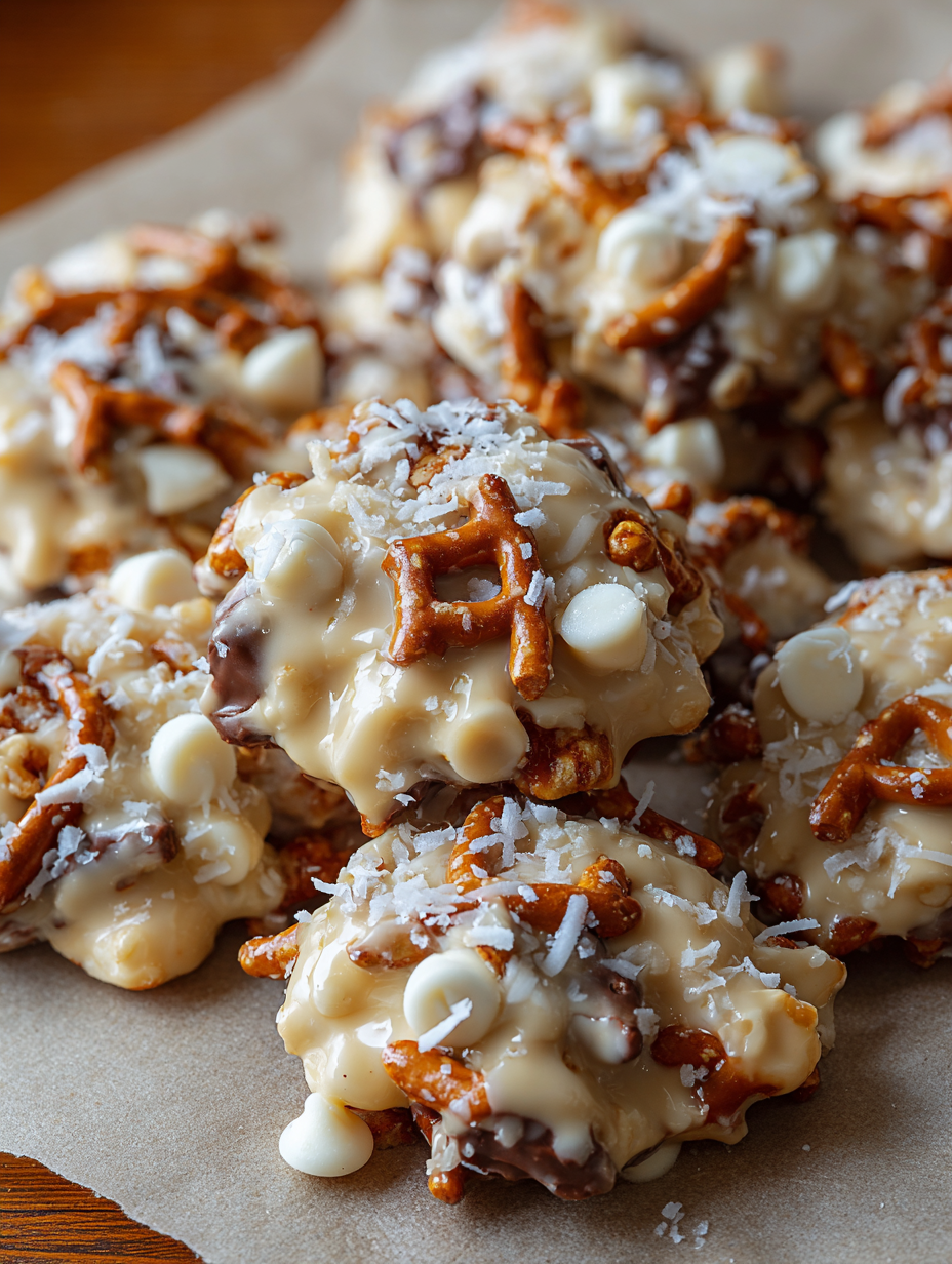 Ragtag candies with white and brown toppings.