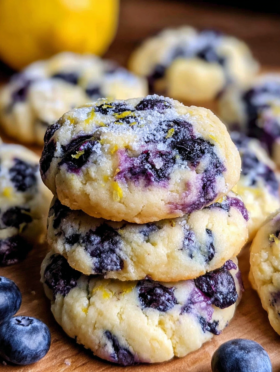 A stack of blueberry cheesecake cookies.