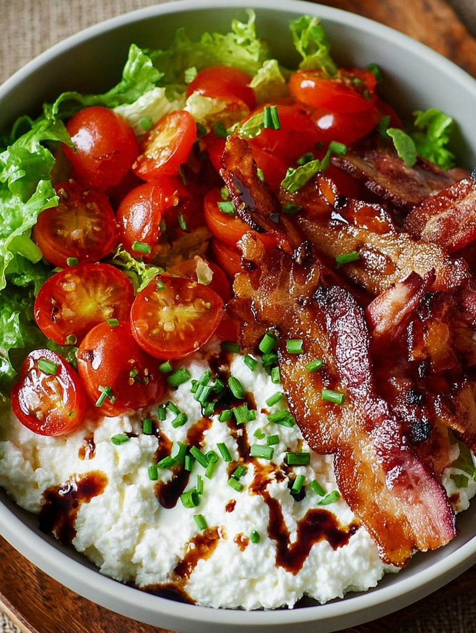A BLT Cottage Cheese Bowl.