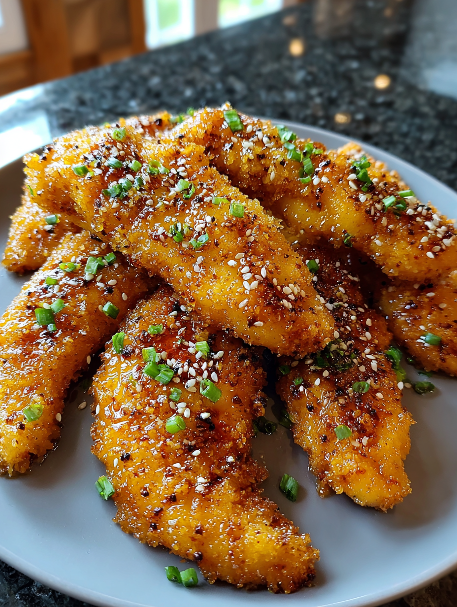 A plate of fried chicken with seasoning on it.