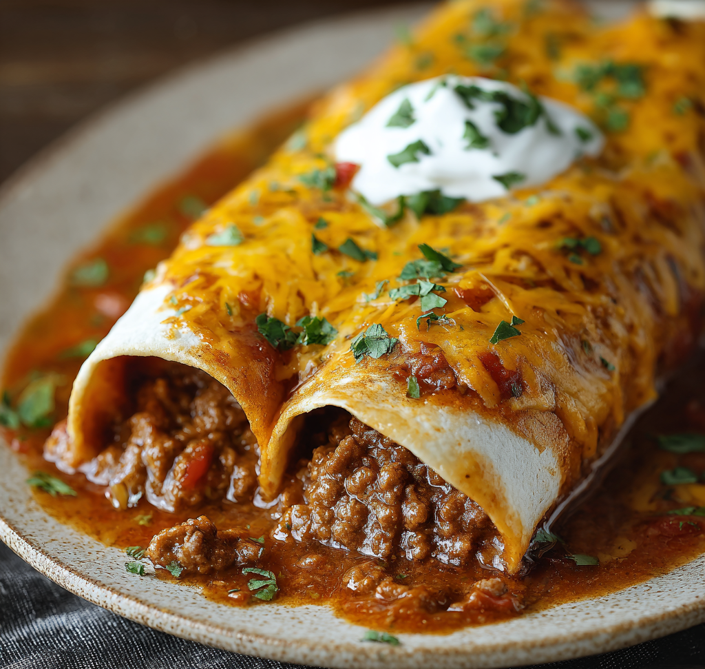 A plate of wet burritos.