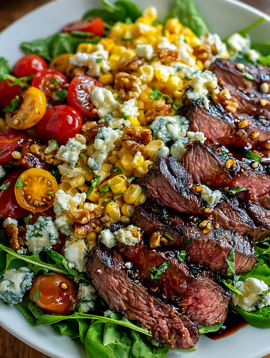 A plate of food with grilled corn and blue cheese.