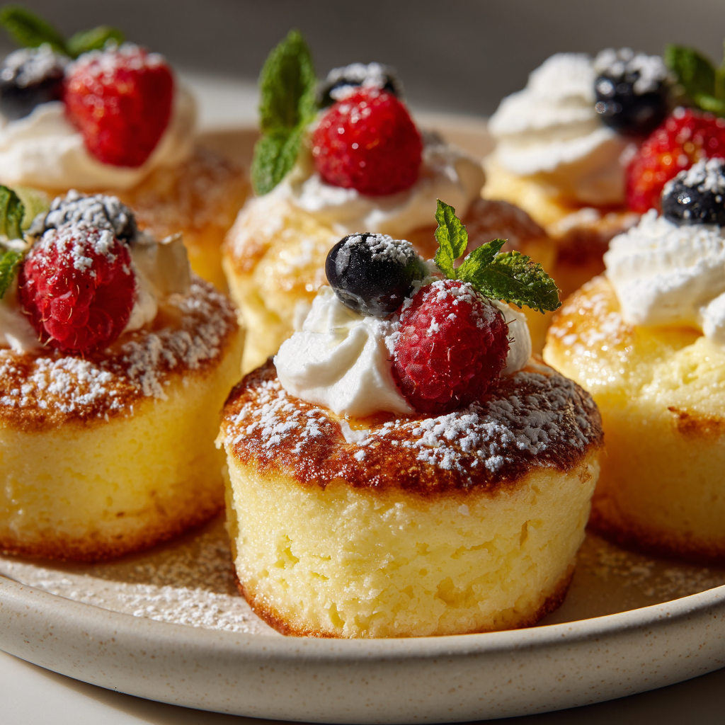 A plate of desserts with strawberries and whipped cream.