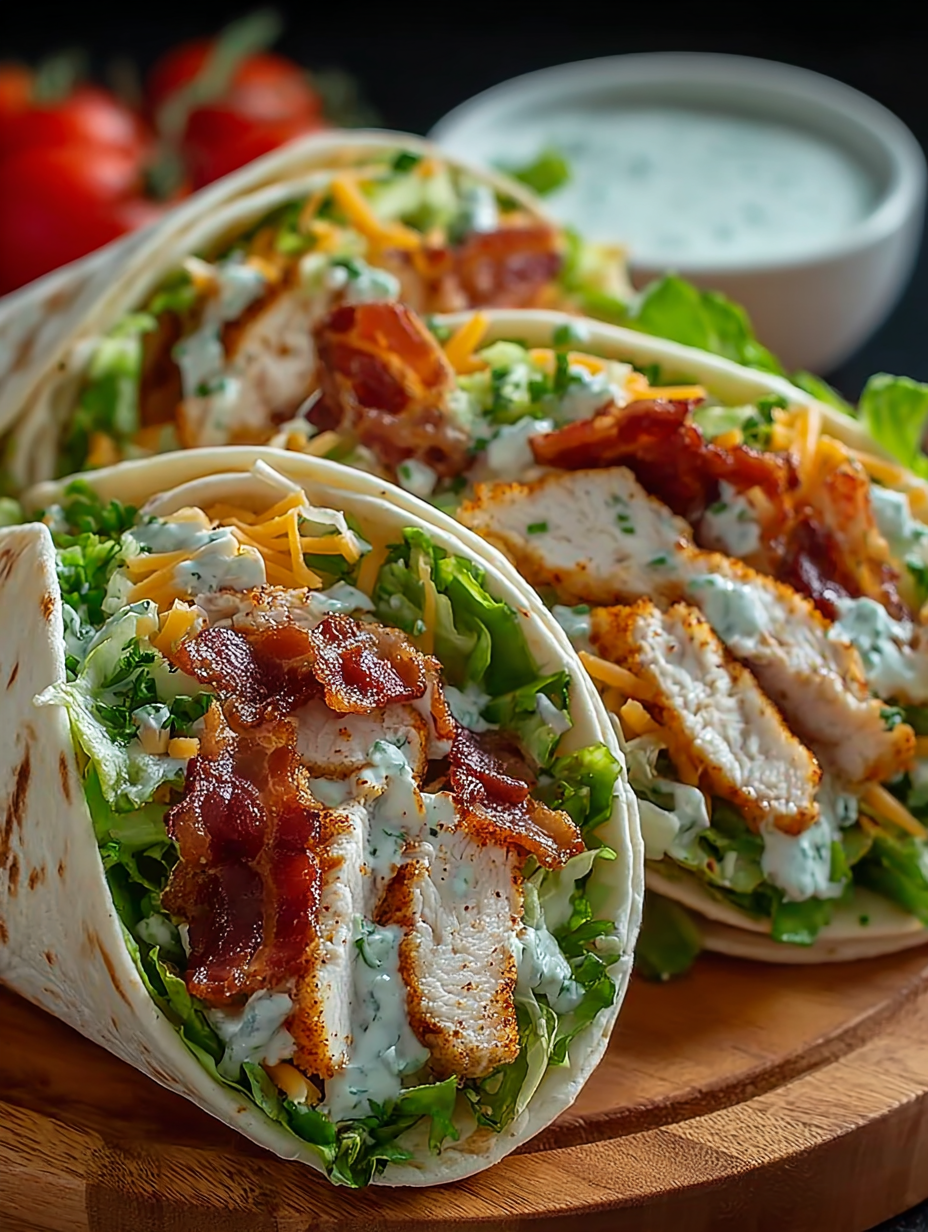 Bacon-Lover's Ranch Chicken Wraps: A Delicious Meal for Any Time.
