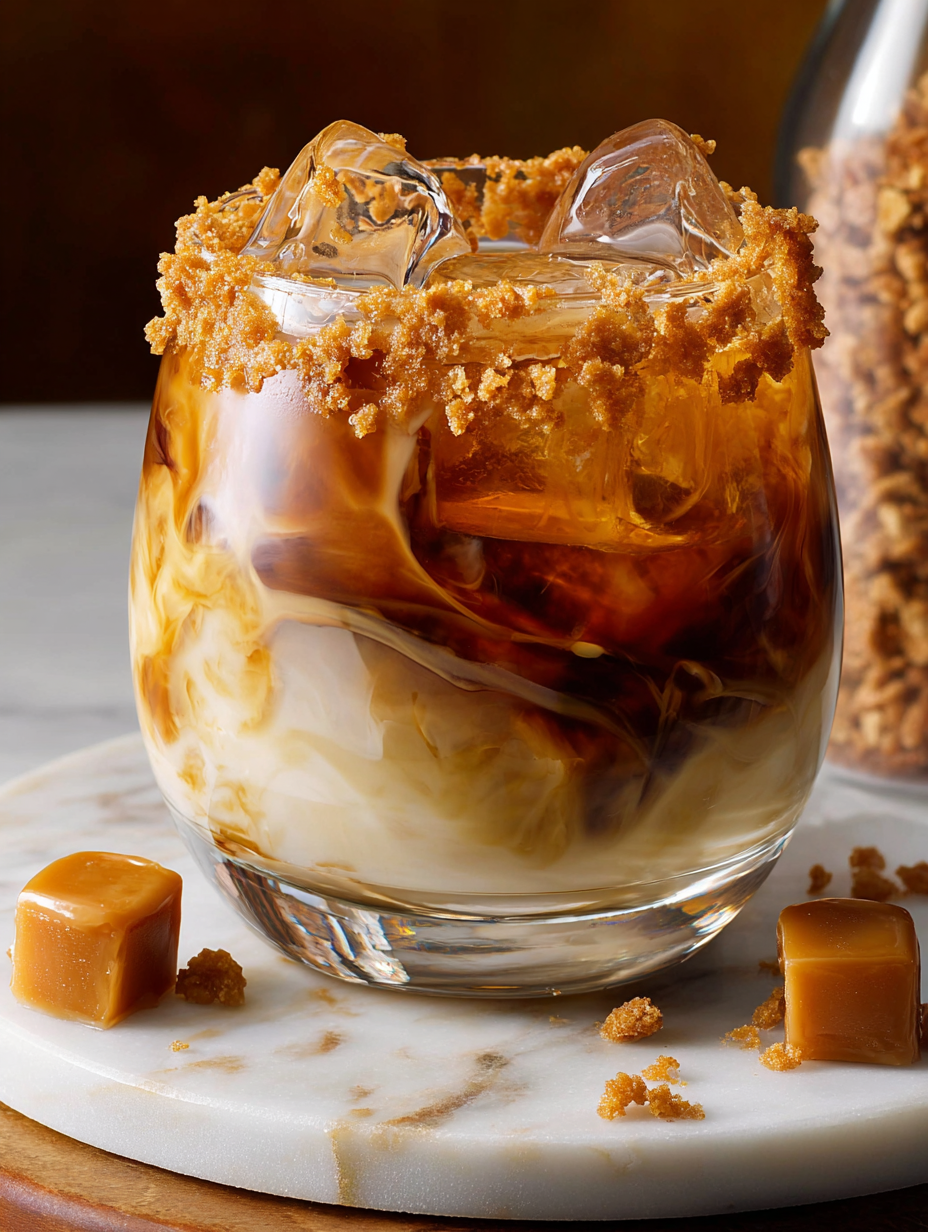 A glass of Werther's White Russian.