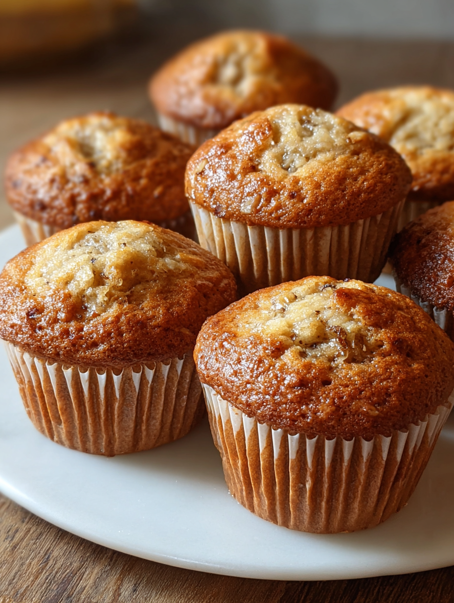 A plate of muffins with a banana flavor.