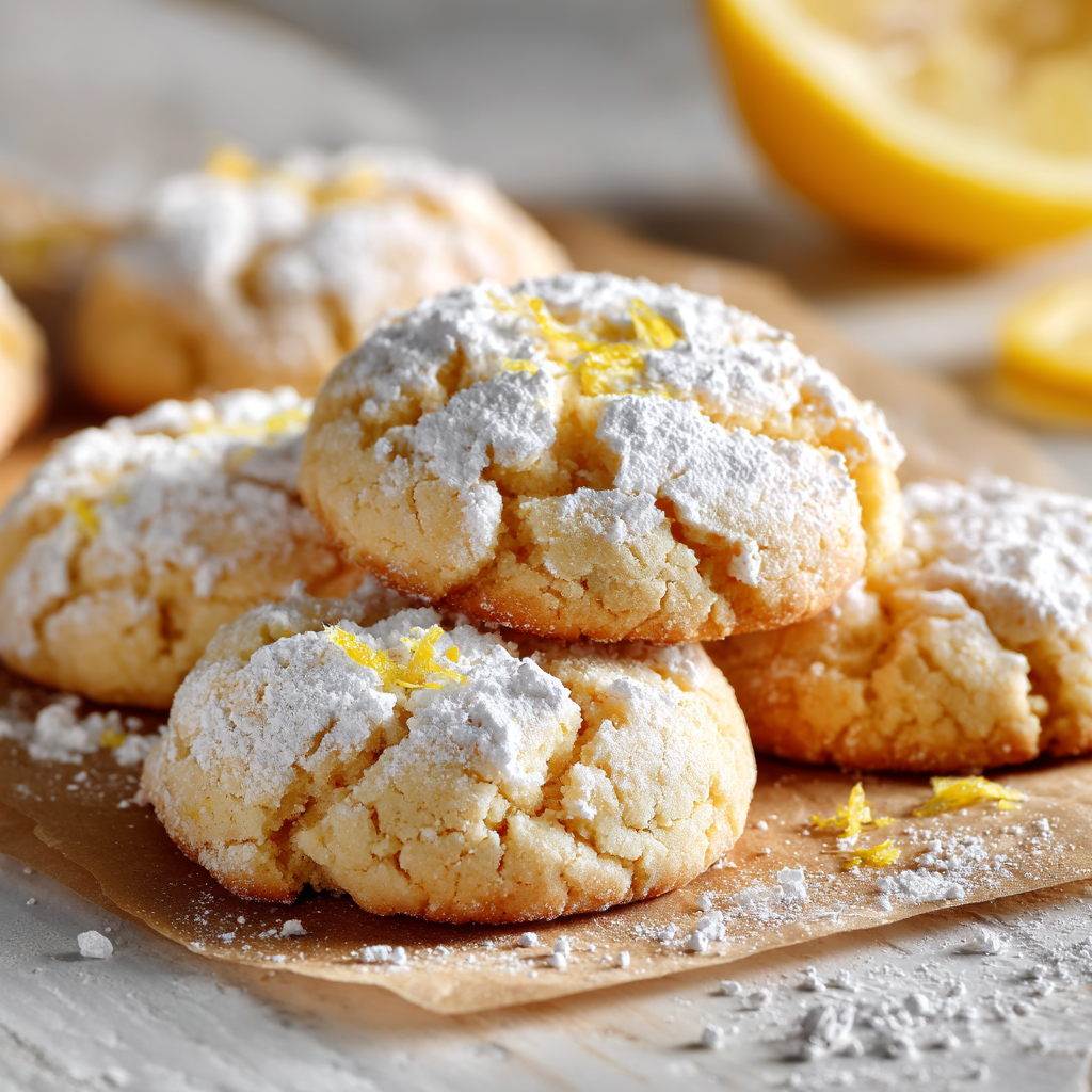 A plate of cookies with lemon and orange flavors.
