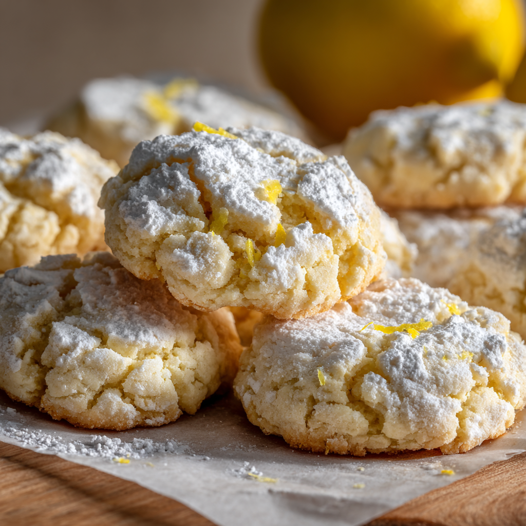 A plate of delicious lemon gooey butter cookies.