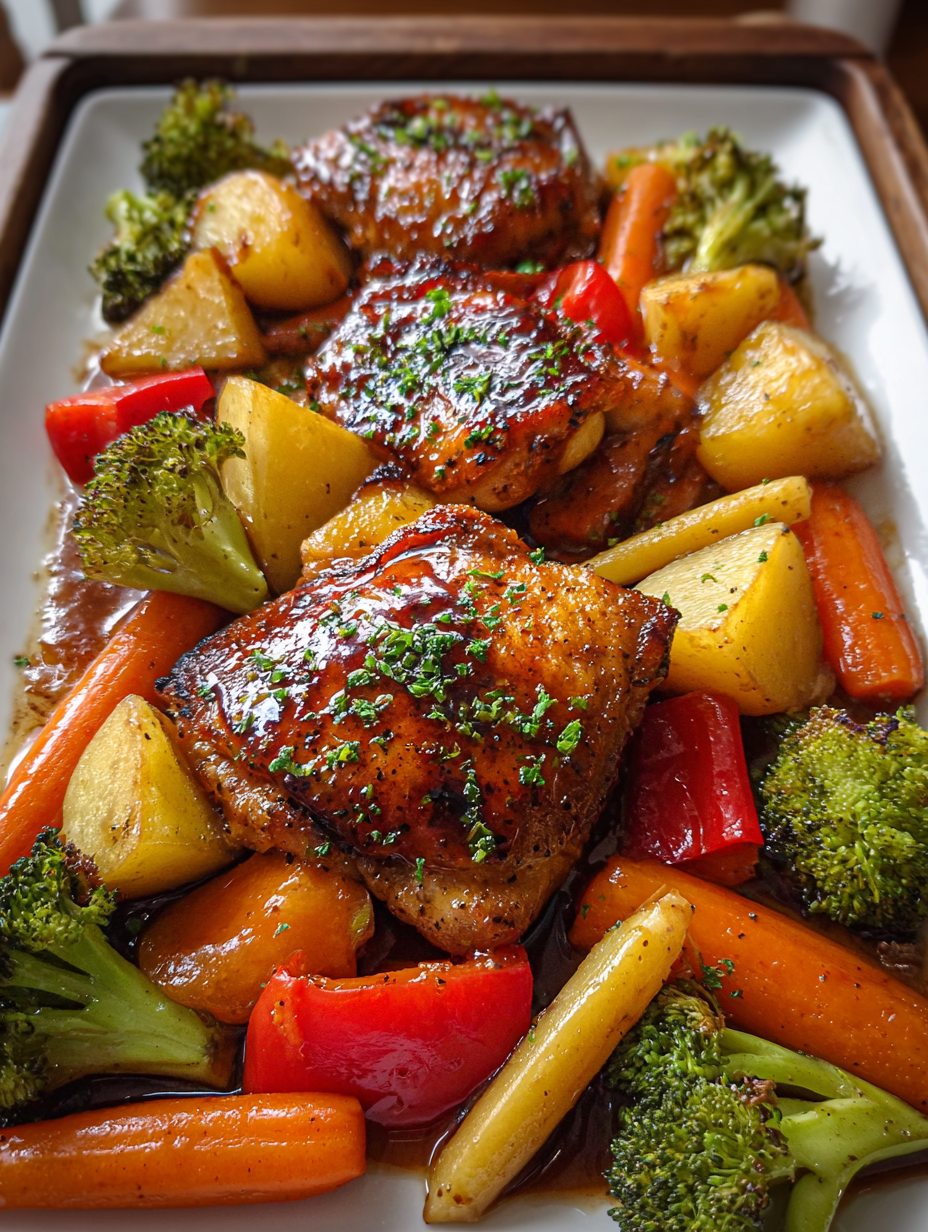 A plate of food with chicken and vegetables.