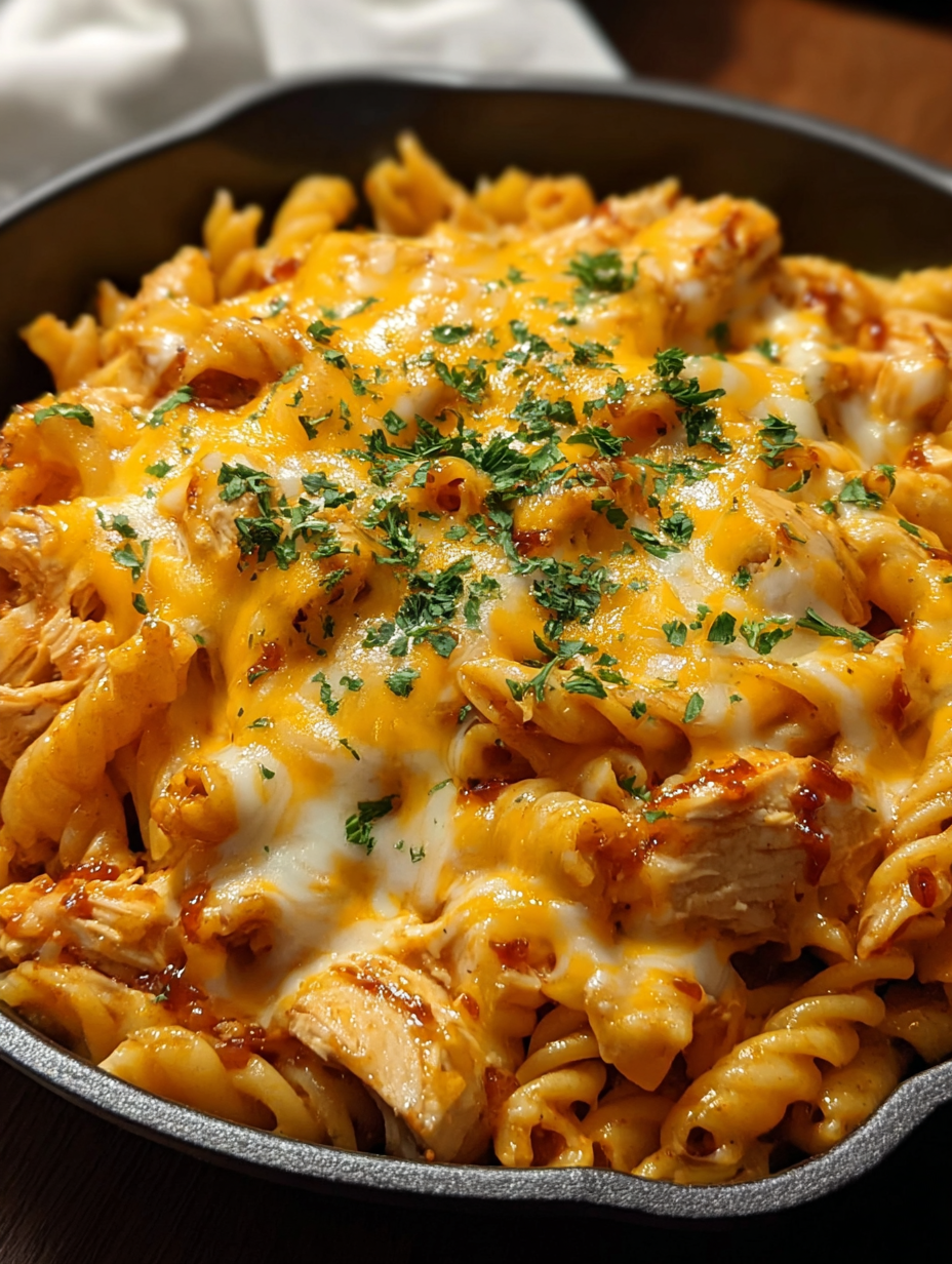 A delicious one-pot meal of Cajun BBQ chicken and pasta.