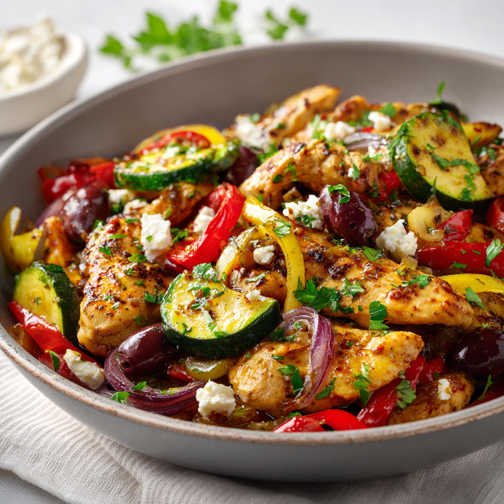 A delicious Mediterranean chicken stir fry recipe for quick meals.