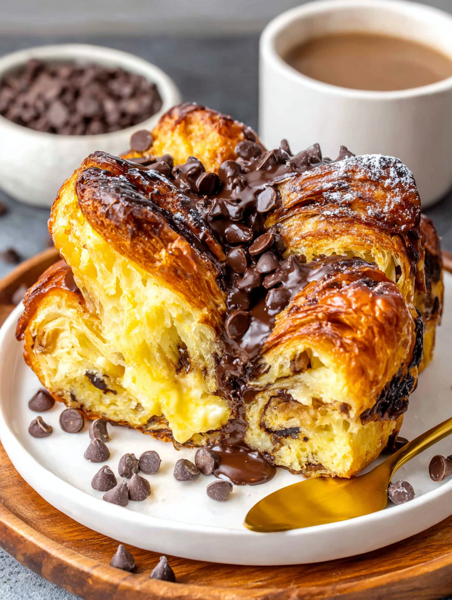 A chocolate croissant breakfast bake.