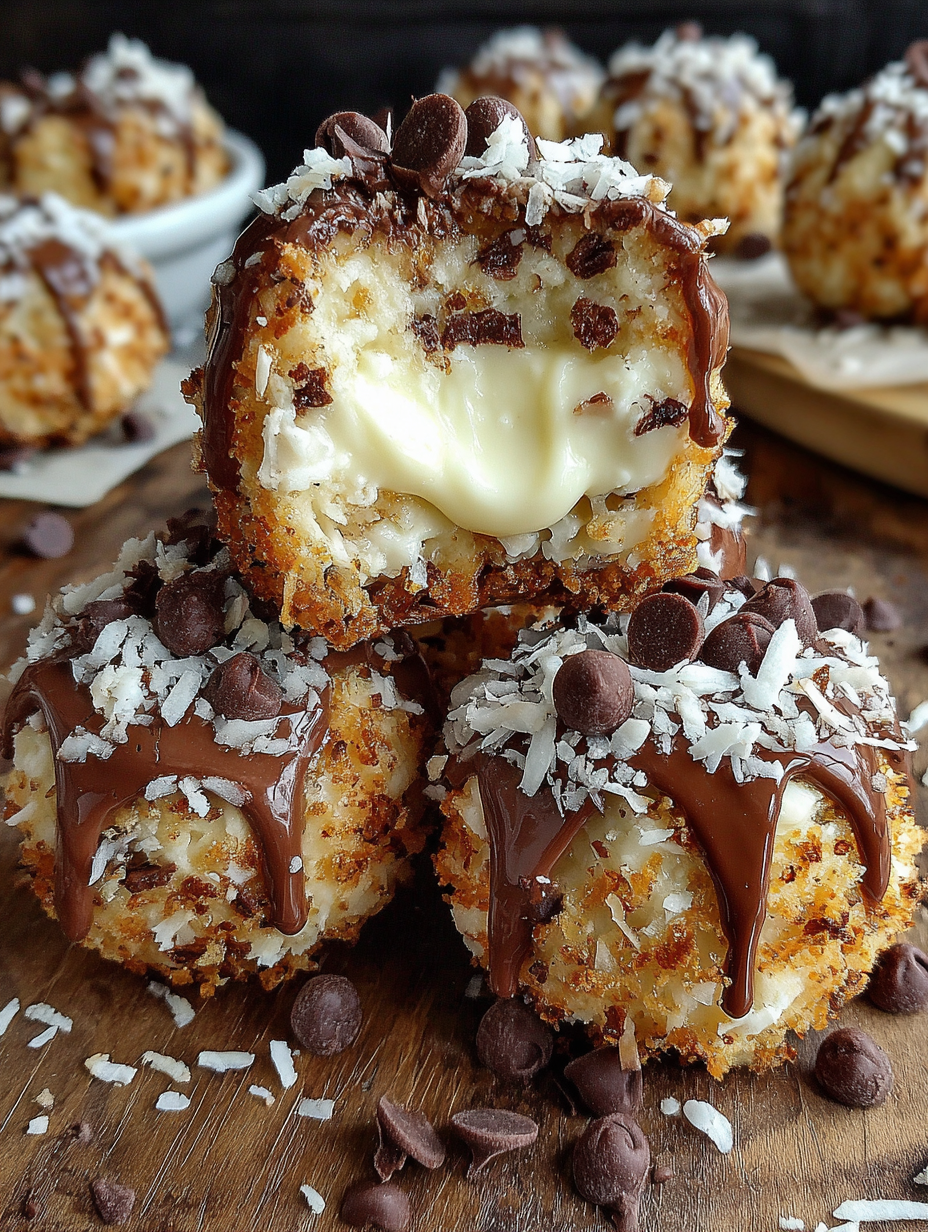 A stack of creamy moose farts dessert balls.