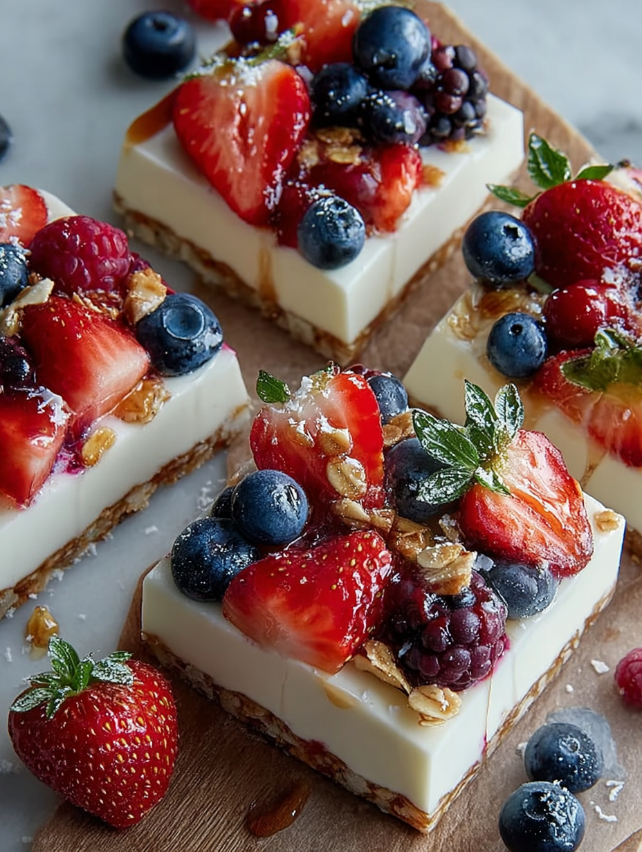 A close up of a berry blast frozen yogurt bark.