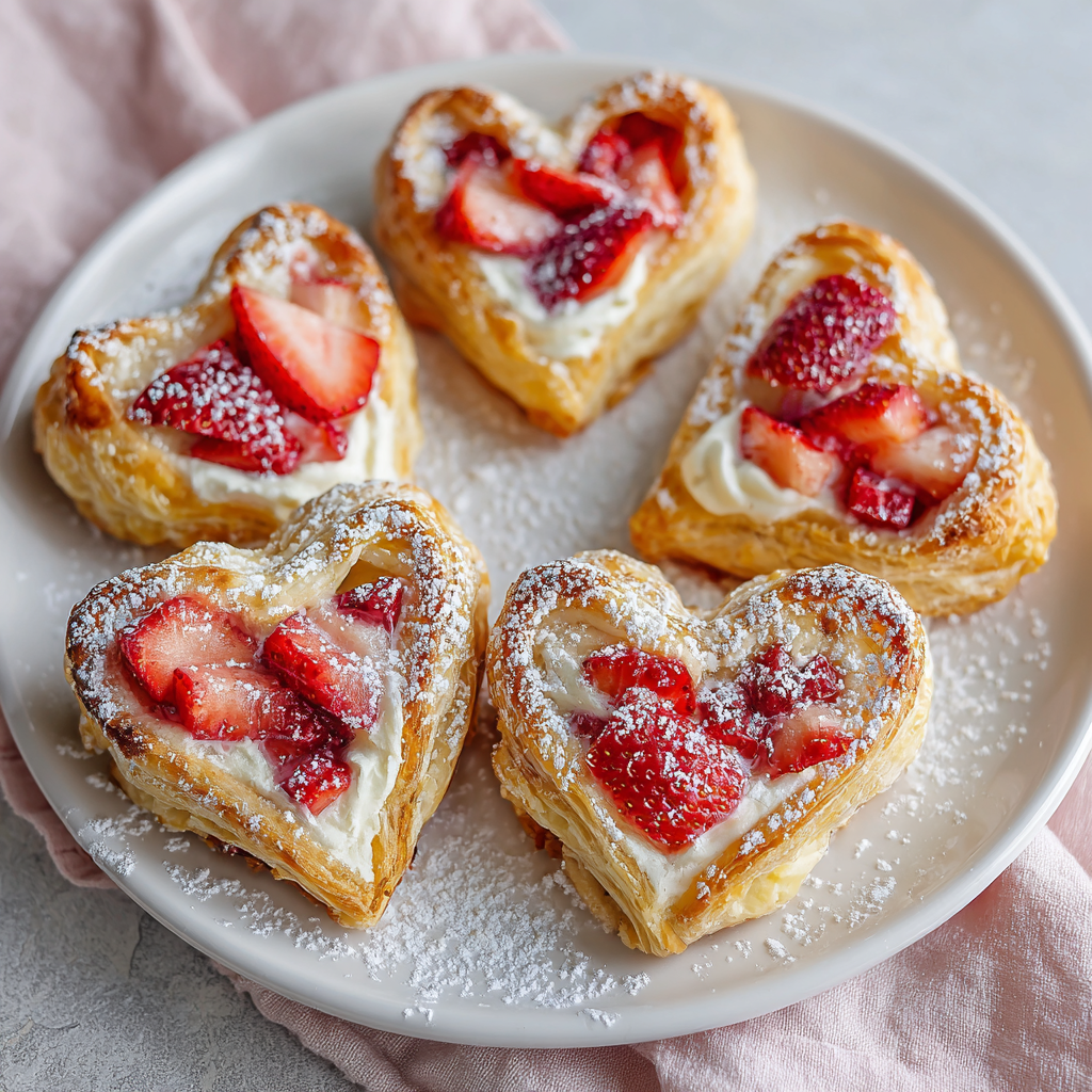 A plate of strawberry cream cheese pastries.