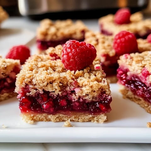 A plate of raspberry crumble bars.