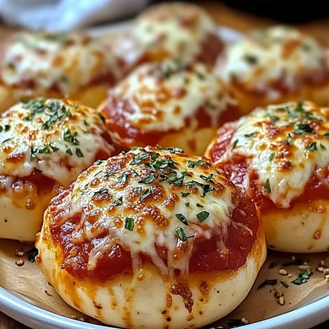 A plate of cheese and tomato pizza bombs.