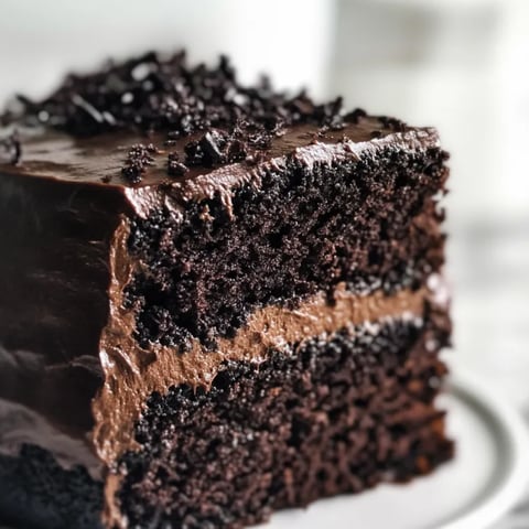 A slice of Brooklyn Blackout Cake.