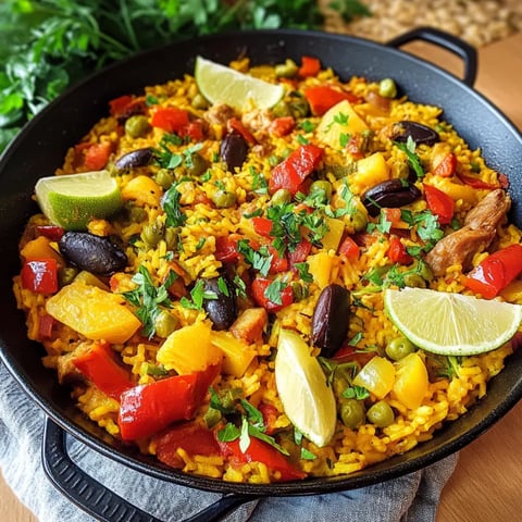 A close up of a Spanish vegetarian paella.