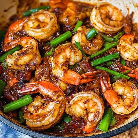 A bowl of Szechuan Chili Shrimp.