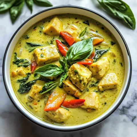 A bowl of vegetarian Thai green curry.